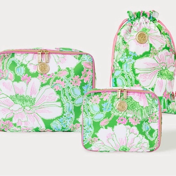 Lilly Pulitzer Other - Lilly Pulitzer NEW putting green poppy land set of three packing cubes